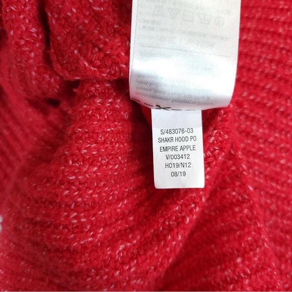 Old Navy Chunky Hooded Tunic Sweater Pull Over Women XL Red bell sleeve - Picture 12 of 15